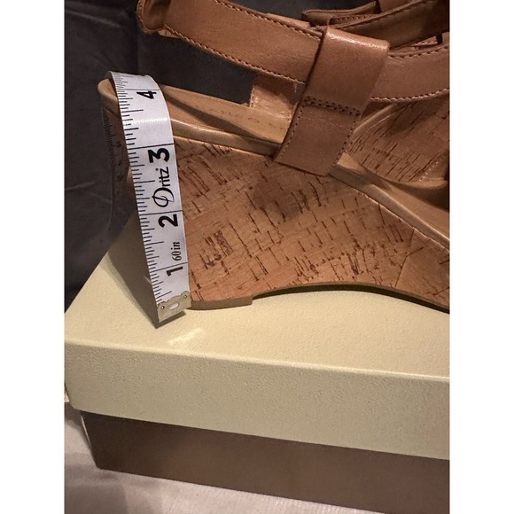 Franco Sarto Leather Corridor Wedges Cork Heel Adjustable Buckle Size 10M - Picture 5 of 5